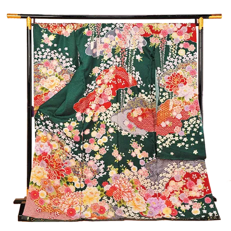 藤と芍薬浮雲華づくし｜高級正絹希少振袖 川崎の写真館クッキーナッツスタジオ