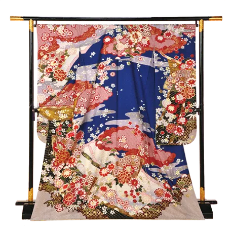 浮雲に花扇桜文様｜高級正絹希少振袖 川崎の写真館クッキーナッツスタジオ