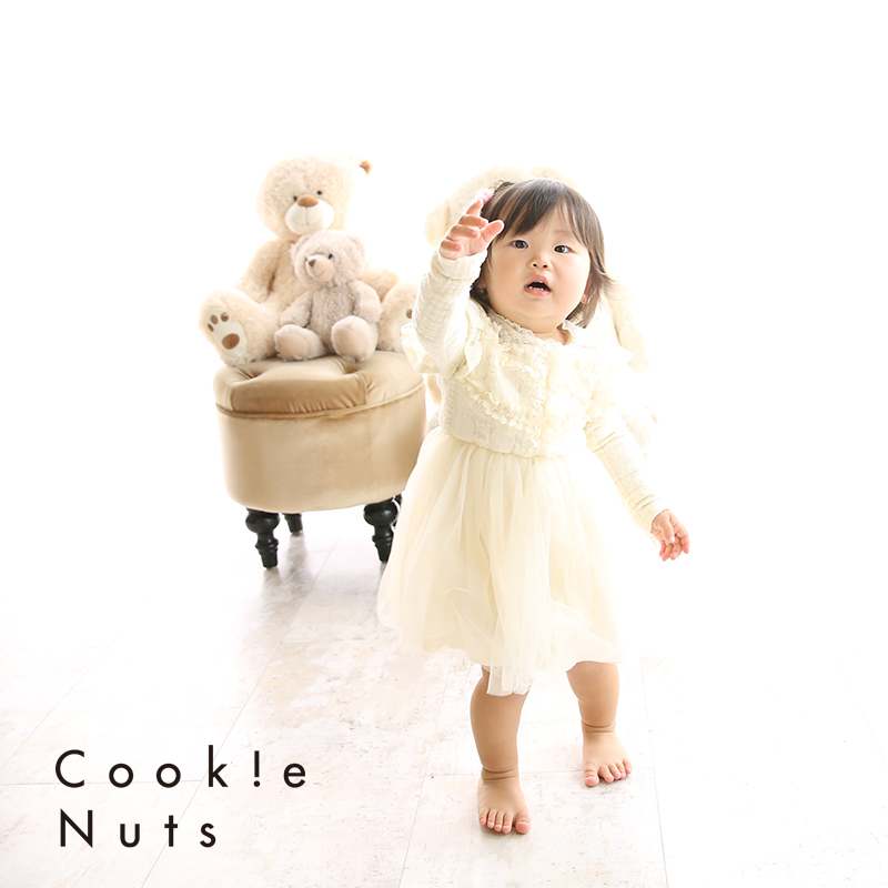 バースデイ 二歳 女の子 ワンピース 白 熊 おいでよ クッキーナッツ 川崎本店ブログ