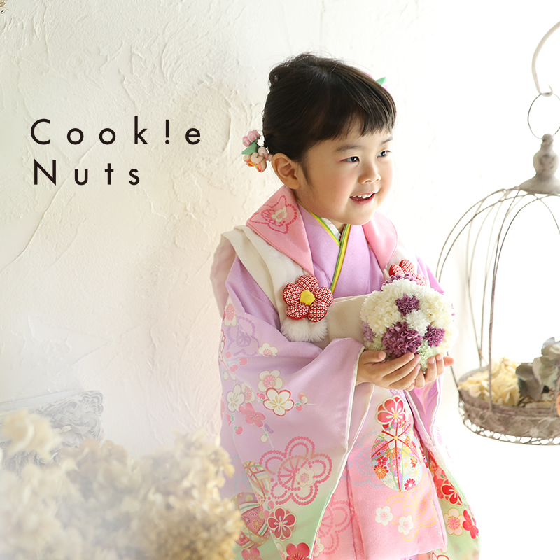 七五三 三歳 女の子 着物 ピンク 紫 花まり – おいでよ！クッキー 